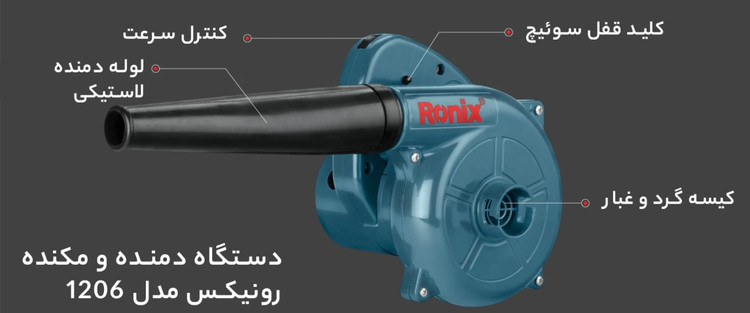 بلوور صنعتی دیمر دار ٢٠٠ وات رونیکس مدل 1206